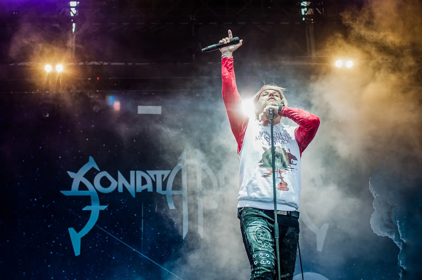Sonata Arctica vocalist performing live on stage